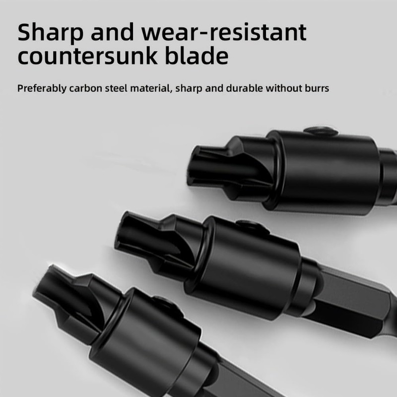 5 PCS Countersink Drill Bit Set, #5, #6, #8, #10,