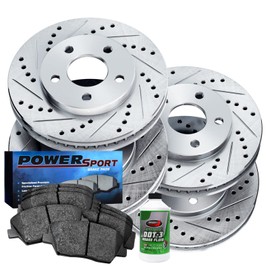 Power Sport Front Rear Brakes and Rotors Kit |Front Rear Brake Pads| Brake Rotors and Pads|Ceramic Brake Pads and Rotors BLCC.67027.02