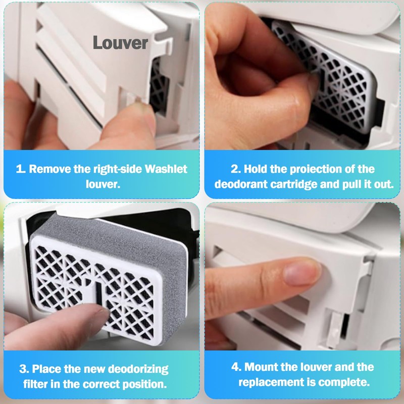 TOTO-Washlet Deodorizer Filter, Deodorizing Cartridge Air Filter Compatible with TOTO