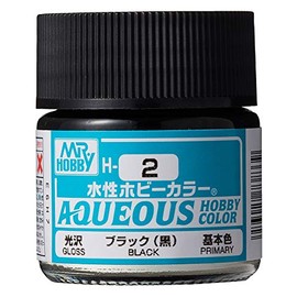 GSI Creos - H2 Gloss Black (10ml), Mr. Hobby Aqueous Color Paint