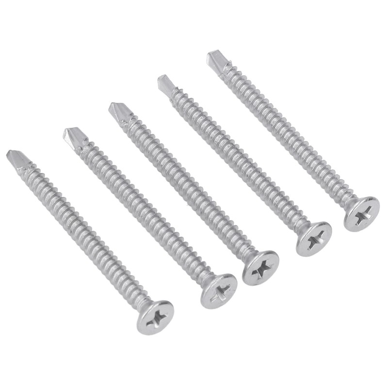 200Pcs Self Drilling Screw Cross Countersunk Head 410 Stainless Steel