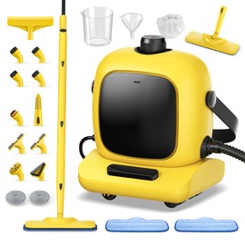 Steam cleaner,heavy-duty steam cleaners for home,detachable handheld steamer for cleaning,230°F steam mop for floors, cars,furniture,tiles, kitchen,bathroom,grout and more,21-piece kit include