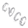 POVIK 4 PCS Gold Toe Rings Set, Adjustable Silver Toe Ring Cute CZ Daisy Flower Open Foot Hawaiian Beach Summer Jewelry