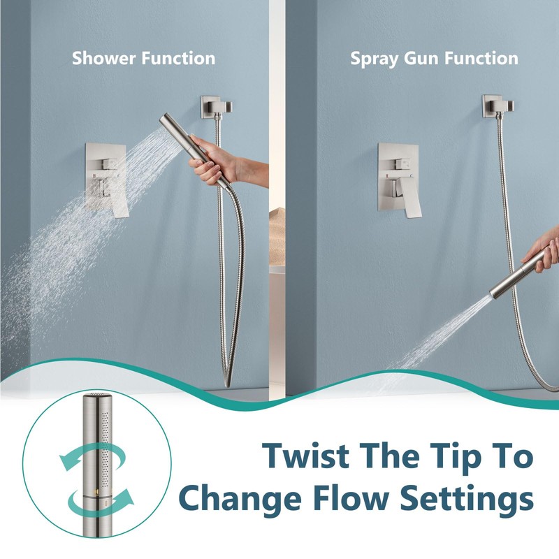 Aolemi Shower Faucet Set, High Pressure Shower System with 2-in-1