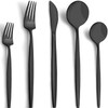 40-Piece Matte Black Silverware Set for 8, CEKEE Stainless Steel