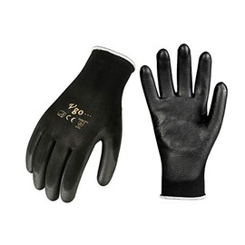 Vgo 15-Pairs Polyurethane Coated Gardening and Work Gloves (Size S,Black,PU2103)