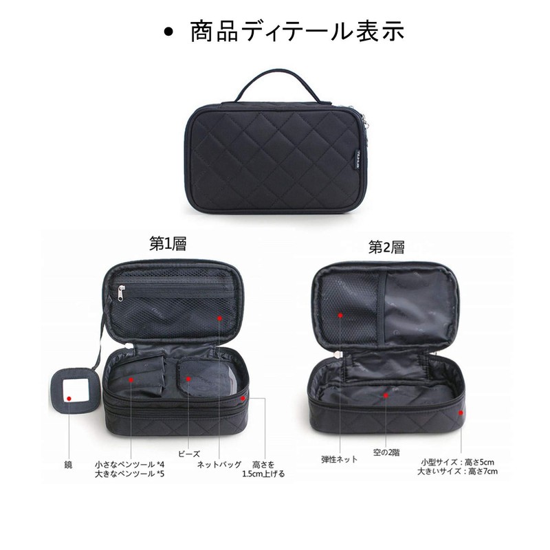 SURCHAR Makeup Box, Makeup Pouch, Cosmetic Bag, Travel Pouch, Professional