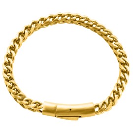 HENGBOFENG Men's Bracelet,Cuban Chain Bracelet,14K Gold Vacuum Plating Bracelet,316L Stainless Steel bracelet,can be used for weddings, anniversaries and other occasions