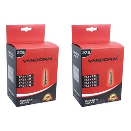 2 PACK Vandorm 27.5 x 1.50-2.30" MTB Bicycle Mountain Bike Presta Inner Tube Pack