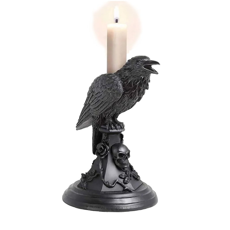Gothic Candle Holder Resin Figurine Candlestick Stand Home Decor Accessory