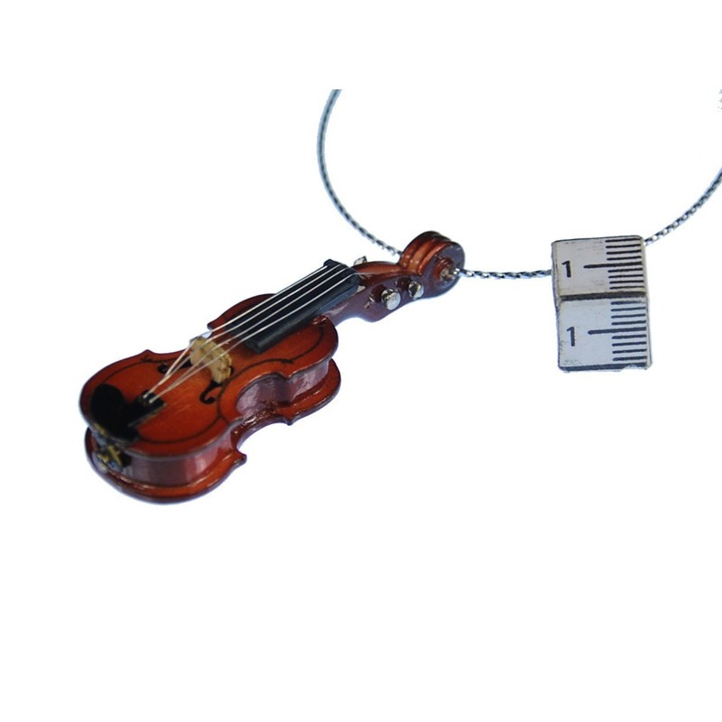 3 Pieces Christmas Tree Decorations Ornaments Xmas Fiddle Violin Wood