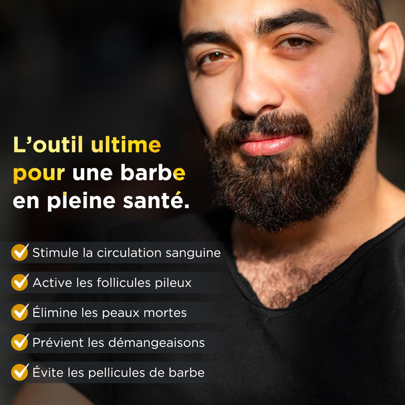 Anti-Static Beard Straightener, Vegan Agave Bristles, Compact Design