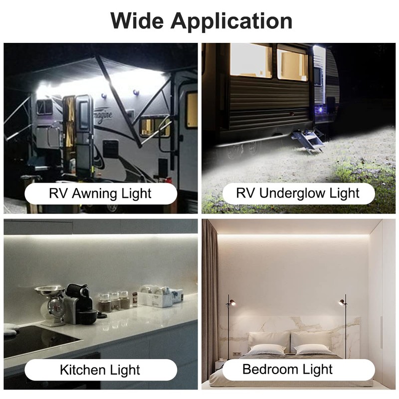 TEKSHINNY RV Underglow Led Light Kit, 12V 16.4FT RV Awning