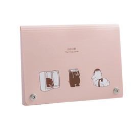 Große Kapazität A4 Fächermappe – Mehrschichtiger Premium-Dokumenten-Organizer mit Registerkarten, ideal für Belege, Unterlagen und Büroorganisation,Drei kleine Bären, Rosa