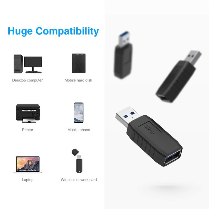 ELUTENG USB Coupler Male to Female 4Packs USB 3.0 Type