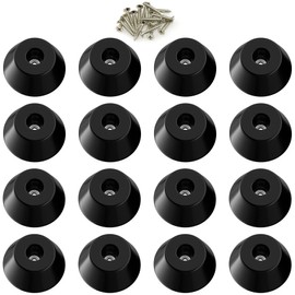 16 PCS Round Rubber Furniture Feet Pads with Screws,Table Leg Pads,Rubber Ends for Chair Legs (16, 30 x 19 x 13mm)