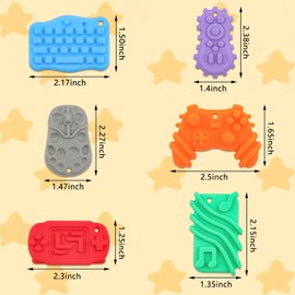 BKBKAAK Sensory Toys Silicone Worry Stones 6 Packs - Fidget Toys for Autism Kids & Adults, Anxiety Relief Tools with Unique Shapes for School / Office Use, Calming Stress Toy & Fun Student Prizes