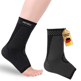 Sikeydels Pack of 2 Ankle Brace, Flexible Ankle Brace, Ankle Brace for Women/Men, Orthopaedic Compression Socks, Ankle Bandage for Sports such as Football, Fitness and Jogging, L