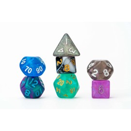 Metallic Dice Games FanRoll Mystery Misfit Mini Polyhedral Dice (28 Dice, 2 Sets, Ages 6+)