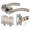 Door Handle Pack with Brushed Steel Door Handles, Latch and