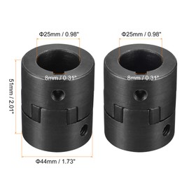 sourcing map Flexible Clutch Shaft 25mm to 25mm 51mm x 44mm Engine Clutch Joint