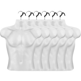 Lallisa 12 Pcs Male Mannequin Torso White Hanging Mannequin Body Torso with Hooks Half Body Hollow Back for Sewing Dress and Shirt Display