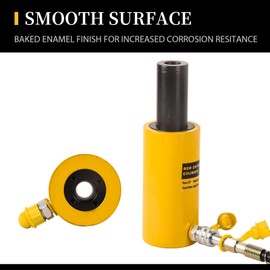 LCyindu 20T Hollow Single Acting Hydraulic Ram Cylinder Jack 4" Stroke RCH-20100 Lifting Cylinders Retract Automatically Quick Connector Porta Power Jack for Shipbuilding, Machinery and Industry