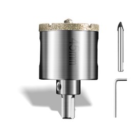 Diamond Drill Bit Hole Saw 45 mm with Centre Drill Professional Diamond Core Hole Drill Tile Drill Glass Drill Metal Hole Saws Universal HSS Hole Saws for Glass Tile Ceramic Marble Limestone