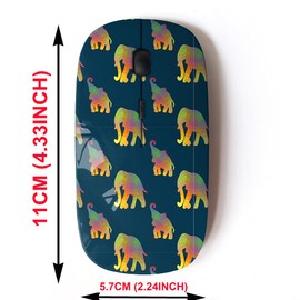 Ratón inalámbrico de 2.4 G con bonito diseño de patrón para todos los portátiles y computadoras de escritorio con nanoreceptor, elefantes