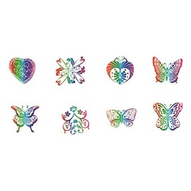 Rainbow Glitter Tattoos (8 Tattoos, 8 Styles; 1.5" Each)