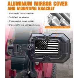 KARSAM Aluminum Wrangler Mirrors Doors Off for 1997-2018 Jeep Wrangler LJ TJ JK/JKU Accessories, Wider View Foldable JK Side Mirror Replacement Kit, No Vibrate & Wobble, Easy Install, Not Fit Doors On