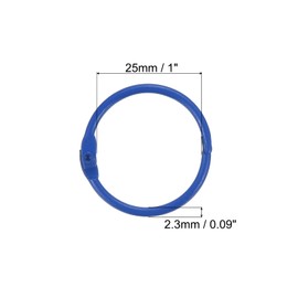 PATIKIL Pack of 5 1 Inch Loose Binder Rings Metal Colourful DIY Key Ring for Index Card Scrapbooking Light Blue