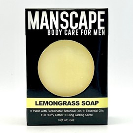 MANSCAPE Handmade Cold Process Bar Soap for Men - MANSCAPE Lemongrass scent | Cleansing and Moisturizing Properties | Natural | Vegan | 6oz | Case (8)