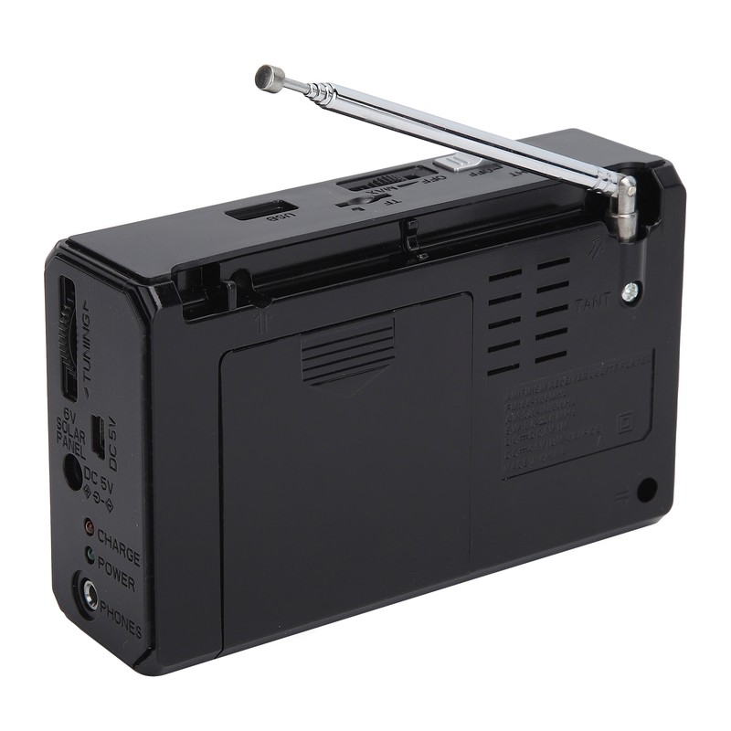 Solar Charging Radio Portable Radio with Emergency LED Flashlight Support