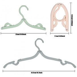 Pinsheng Pack of 12 Foldable Hangers with Non-Slip Surface in Four Colours, Foldable Hangers, Portable Travel Hangers for Home, Hotel, Travel, Camping