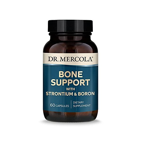 Dr. Mercola Bone Support with Strontium & Boron Dietary Supplement, 30 Servings (60 Capsules), Non GMO, Gluten Free and Soy Free