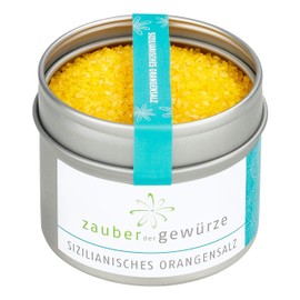 Zauber der Gewürze Sicilian orange salt, sea salt, gourmet salt refined with the fresh taste of sun-ripened oranges, ideal for barbecue dishes, salads, fish, 135 g