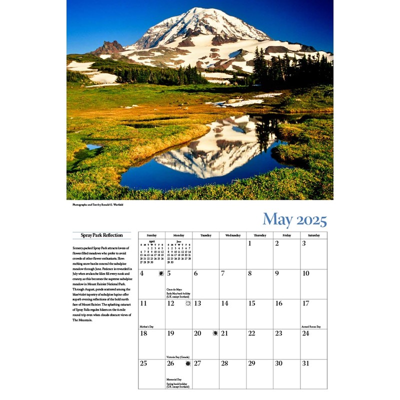 Tide-Mark, Mount Rainer 2025 Wall Calendar