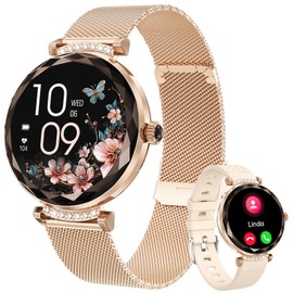 Smart Watches for Women, 1.19" HD Fitness Tracker Watch with Blood Pressure/Heart Rate Monitor, Bluetooth 5.2 Answer/Make Calls Smart Watch for Android/iOS Phones, IP68 Waterproof Fitness Watch