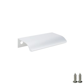 LC LICTOP Arc Modern Thick Finger Edge Pull 80mm/3.15" Length Silver Hidden Drawer Pull 64mm/2.52" Hole Center 10Pcs