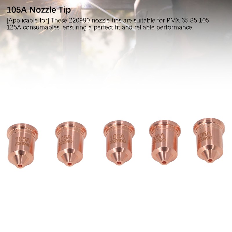 5 Pcs 220990 Nozzle Tip Brass Plasma Cutting Torch Nozzle