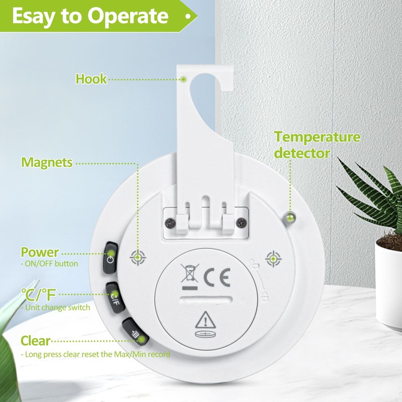 Geevon Small Digital Refrigerator Thermometer 8 Pack, IP65 Waterproof Commercial