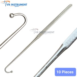 VR INSTRUMENT SUPPLY Spay Snook Hook 6.5" Animal Uterus Ovaries Removal Veterinary Surgical Instruments German Stainless CE 10 Pcs