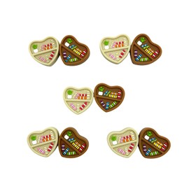 10PCS Heart-Shaped Bookshelf Focal Silicone Beads, Cute Bookshelf Focal Beads for Keychain Making, Creative Loose Beads Bulk for Beaded Pens DIY Handmade Crafts Necklace Bracelet Lanyard