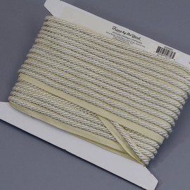 Trims by the Yard Ebony 1/8" Twisted Lip Cord Ivory | (10 Yard Cut) Trim