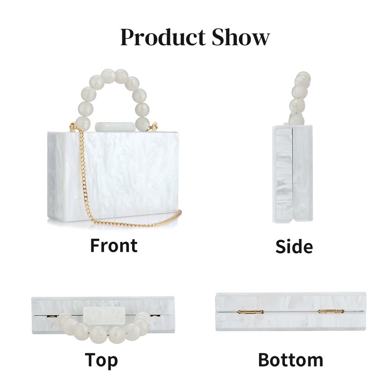 Acrylic Purses Evening Clutch Bag Marbling Handbags for Women Cross