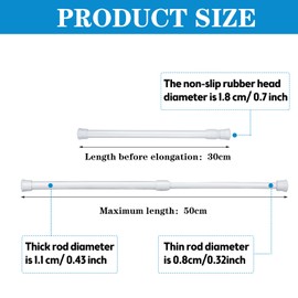 4 Pack Sliding Door Security Bar Window Security Bars Adjustable Sliding Glass Door Lock Safety Bars Window Lock Bar with Rubber Tips 11.8-19.7 Inch Tension Rods Security Stick for Door Bathroom