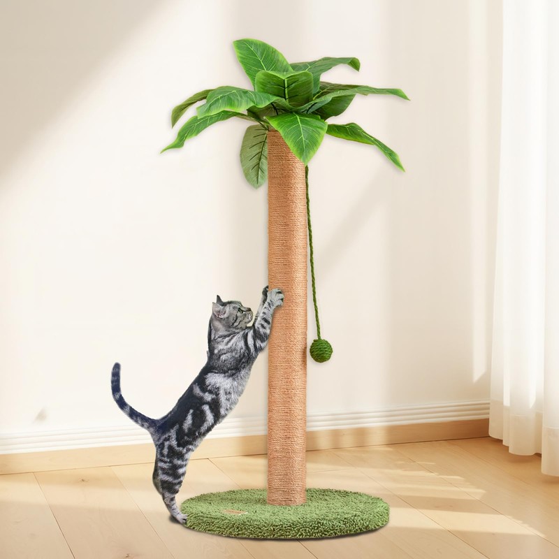 Meowoou Cat Scratching Post 33 Inch Tall Cat Scratcher for