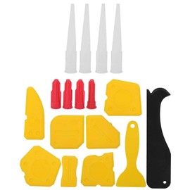 EVTSCAN 17Pcs/Set Plastic Sealant Spreader Window Caulking Scraper Glass Glue Finishing Tool Kit