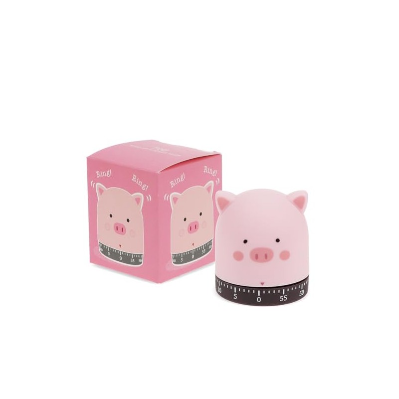 Eieruhr Küchentimer rosa Schwein mit lauter Glocke Kunststoff, Metall mechanisch,